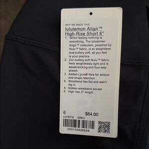lululemon athletica Align High-Rise Short 6" in Black